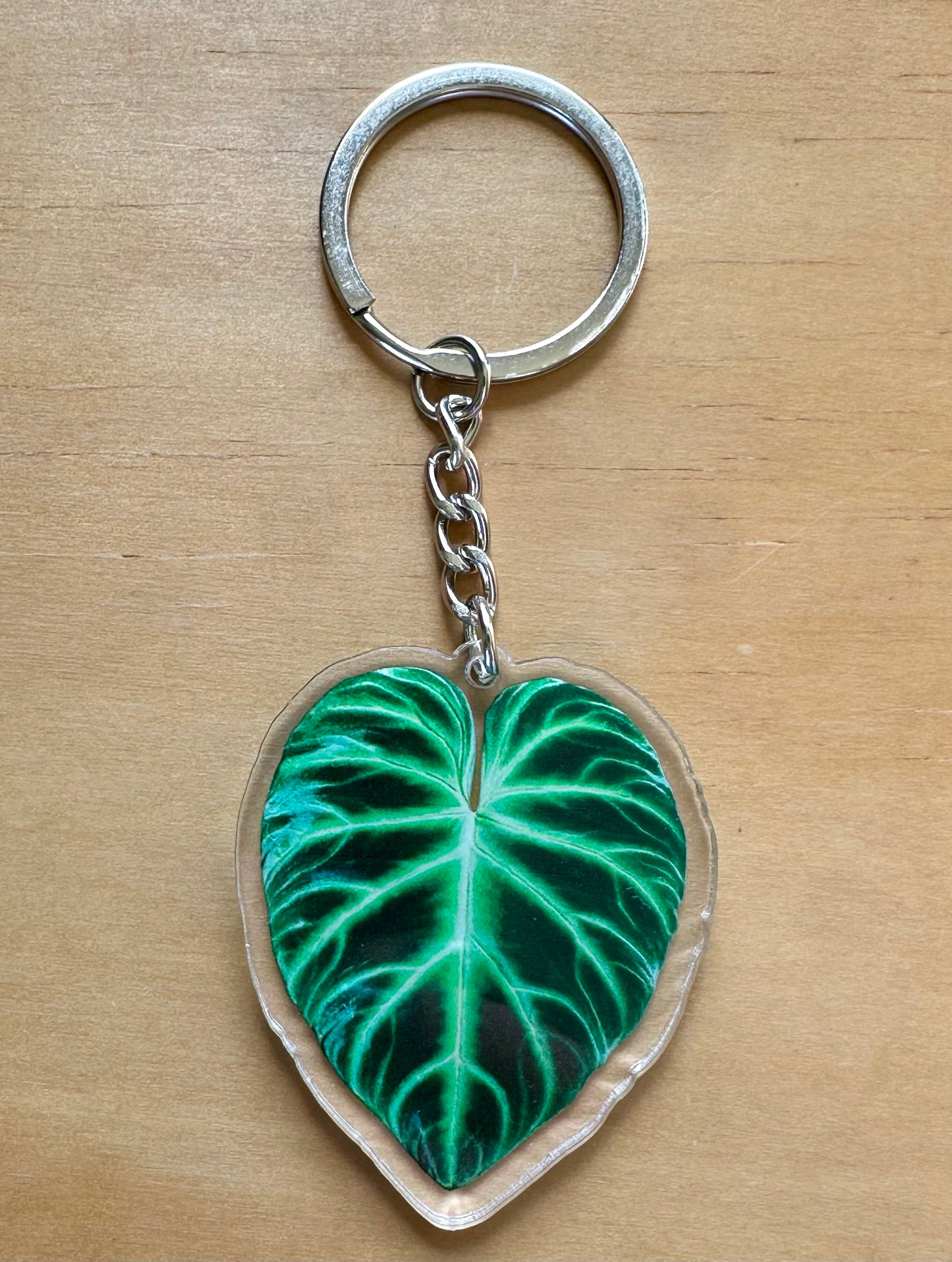 Monstera Thai Constellation, Variegated Monkey Mask Acrylic Resin Keychain \